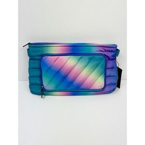 Think Royln Pink Ombre Puffer Crossbody Bag 2 Pc Set Convertible Travel Quilted‎